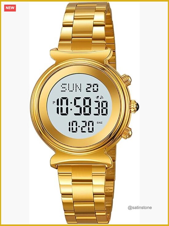 Women\'s Digital Watch Stainless Steel Waterproof Dual Time Date Business Watch main image 4